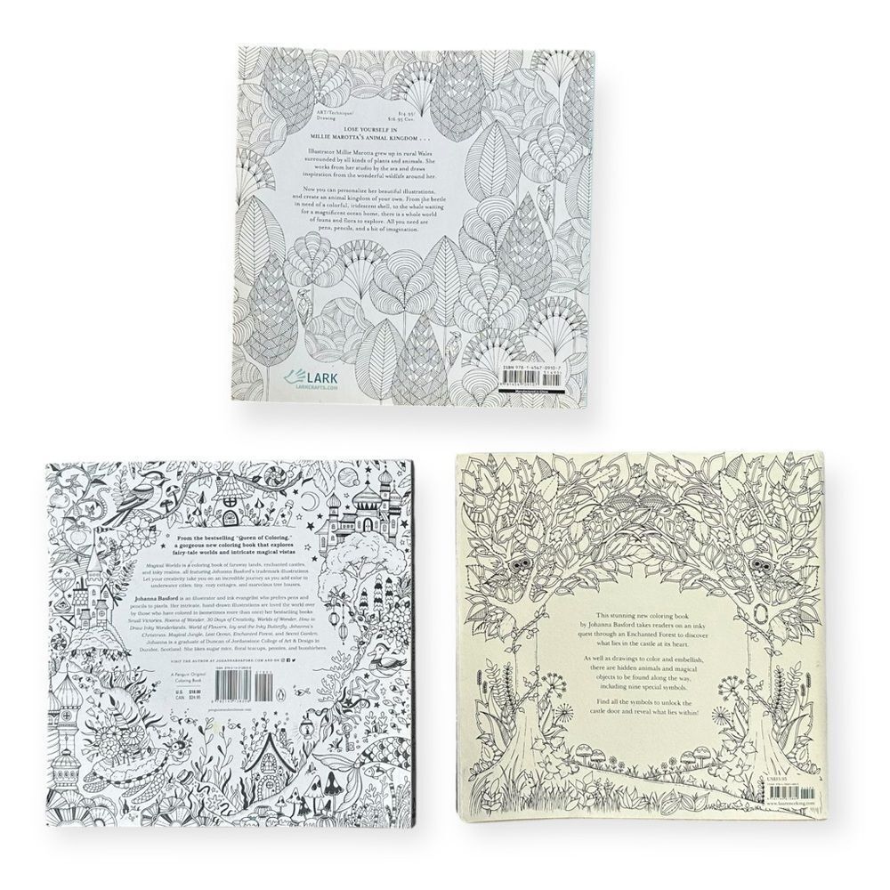 Johanna Basford Millie Marotta Adult Coloring Book Set Cottagecore Zen Art - Picture 3 of 9